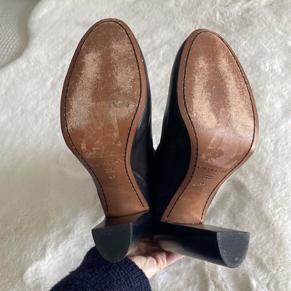 Rachel Zoe Women's 8.5 Claudia Black Leather Suede Slouch Buckle Heeled Boot - Picture 8 of 9